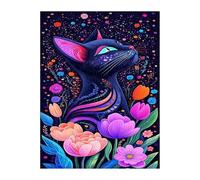 Puzzle 70 Pezzi, Fiori Gatto Animale Puzzles, Puzzle Impossibile Gioco Logici Sfida Difficile Puzzles 70 Pezzi per Adulti