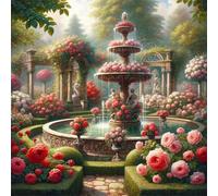 Puzzle 70 Pezzi Fontana di rose, puzzle per Adulti 70 pezzi 45x45cm, Puzzles Giochi Rilassamento e Intelligence, puzzles Classici per Gioco Familiare, Festa Aziendale, Regalo Natale