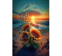 Puzzle 70 Pezzi Girasoli Tramonto, Puzzle Impossibili Gioco Educativo Sviluppa Pazienza e Destrezza, Lettere sul Retro Facile Montaggio, Regalo per Uomini Donne e Anziani 20 x 15 cm