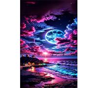 Puzzle 70 Pezzi Luna Oceano Paesaggio, Puzzle Impossibili Gioco Educativo Sviluppa Pazienza e Destrezza, Lettere sul Retro Facile Montaggio, Regalo per Uomini Donne e Anziani 20 x 15 cm
