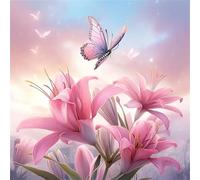 Puzzle 70 Pezzi per Adulti, puzzle 70 pezzi Impegnativo e Difficile, Perfetto per Appassionati di Puzzles Esperti, Idea Regalo Uomo e Donna, Tema:Giglio farfalla rosa