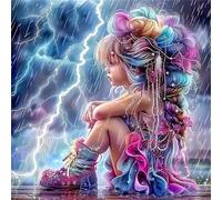 Puzzle 70 Pezzi per Adulti, puzzle 70 pezzi Impegnativo e Difficile, Perfetto per Appassionati di Puzzles Esperti, Idea Regalo Uomo e Donna, Tema:Ragazza tuono pioggia