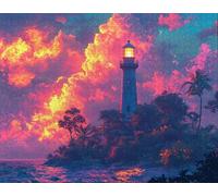 Puzzle 70 Pezzi-Puzzle Adatti ad Adulti e Tutte le Età, Jigsaw Crepuscolo, Jigsaw Faro, Divertimento Per Adulti, Made In China, Istruzione Giocattolo di Sfida Giocoo, Decorazione Della Casa Regalo B-7