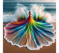 Puzzle 70 Pezzi,Ragazza con gonna arcobaleno puzzle per adulti Giochi Educativi,Puzzles Artistico Adatto a Tutta la Famiglia(16 x 16 cm)