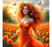 Puzzle 70 Pezzi Ragazza con sorriso floreale, Impossible puzzle Per Adulti 70 pezzi, DIY Puzzles Colorato 45x45cm, Rompicapo adulti E Ragazzi, Gioco Giocattolo per la Famiglia