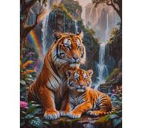 Puzzle 700 Pezzi,52x38 cm puzzles per adulti,Tigri nella cascata della giungla DIY Puzzle Arte,Educativi Stimolanti Puzzles Decorazioni per la Casa