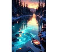 Puzzle 700 Pezzi Barca Fiume Giungla Puzzles per Adulti Impossibile Difficile Impegnativo Puzzle 700 Pezzi Classici 52 x 38 cm