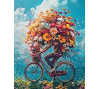 Puzzle 700 pezzi,Fiori di bicicletta Puzzle per adulti,Jigsaw Puzzle s per Adulti e Bambini Idea Regalo per Lei o Lui Frameless