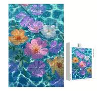 Puzzle 700 Pezzi - Flower & Lago - Puzzle in Legno Durevole con Lettere sul Retro - 52 x 38 cm - Hobby Creativo Senza Polvere - Articolo per Collezionisti e 14 Anni in Su P3#1119