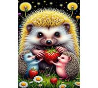 Puzzle 700 pezzi Giochi educativo e Giocattoli sfida Regalo Jigsaw puzzle classici per Adulti,DIY Puzzles Famiglia di ricci di fragole,52x38 cm