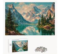 Puzzle 700 Pezzi - Lago & Montagna - Puzzle in Legno Durevole con Lettere sul Retro - 52 x 38 cm - Hobby Creativo Senza Polvere - Articolo per Collezionisti e 14 Anni in Su P3#248