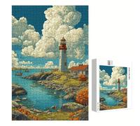 Puzzle 700 Pezzi - Paesaggio & Faro - Puzzle in Legno Durevole con Lettere sul Retro - 52 x 38 cm - Hobby Creativo Senza Polvere - Articolo per Collezionisti e 14 Anni in Su P3#911