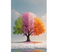 Puzzle 700 Pezzi per Adulti Albero Quattro Stagioni Gioco Educativo Divertimento Impossible Difficile Puzzle per Adulti 700 Pezzi 52 x 38 cm