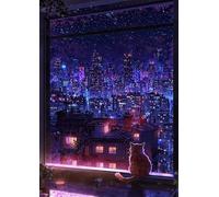 Puzzle 700 Pezzi per Adulti, Città Cielo Stellato, Esercitare la Memoria, Migliorare la Concentrazione Lettere sul Retro, Giocattolo Regalo per Uomini Donne e Anziani 52 x 38 cm