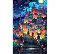 Puzzle 700 Pezzi per Adulti, Città Degli Anime, Esercitare la Memoria, Migliorare la Concentrazione Lettere sul Retro, Giocattolo Regalo per Uomini Donne e Anziani 52 x 38 cm