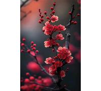 Puzzle 700 Pezzi per Adulti, Fiore Prugna Rossa, Esercitare la Memoria, Migliorare la Concentrazione Lettere sul Retro, Giocattolo Regalo per Uomini Donne e Anziani 52 x 38 cm