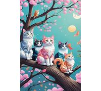 Puzzle 700 Pezzi per Adulti, Gatto Dell'Albero Luna, Esercitare la Memoria, Migliorare la Concentrazione Lettere sul Retro, Giocattolo Regalo per Uomini Donne e Anziani 52 x 38 cm