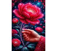 Puzzle 700 Pezzi per Adulti, Peonia Rossa, Esercitare la Memoria, Migliorare la Concentrazione Lettere sul Retro, Giocattolo Regalo per Uomini Donne e Anziani 52 x 38 cm