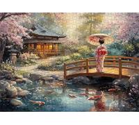 Puzzle 700 Pezzi per Adulti,Puzzles Artistico,Donna del giardino giapponese puzzle fai da te Intrattenimento Creativo, puzzles Classico Regali per la casa
