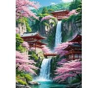 Puzzle 700 pezzi per Adulti,puzzles Giochi Educativi per adulti,Giocattoli Sfida Giochi Impegnativi,Paesaggio con cascata nel loft Regali puzzle arte