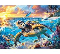 Puzzle 700 Pezzi per Adulti, Tartaruga Dell'Alba, Esercitare la Memoria, Migliorare la Concentrazione Lettere sul Retro, Giocattolo Regalo per Uomini Donne e Anziani 52 x 38 cm