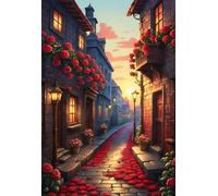 Puzzle 700 Pezzi per Adulti, Via Rosa Rossa, Esercitare la Memoria, Migliorare la Concentrazione Lettere sul Retro, Giocattolo Regalo per Uomini Donne e Anziani 52 x 38 cm