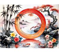 Puzzle 700 Pezzi, Puzzle per Adulti Pittura Inchiostro Giapponese 52x38 cm, Impossibile Difficile Puzzles Impegnativo Come Regalo e Decorazione per Pareti