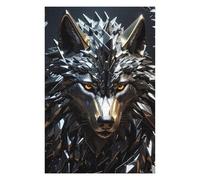 Puzzle 75x50cm/1000pcs Per Adolescenti Wolf Metallic Silver Puzzle Per Adulti Gioco Per Famiglie Decorazione Per La Casa Per Compleanno, Natale 75x50cm/1000pcs