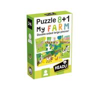 Headu- Farm Animali Domestici Puzzle 8+1, Multicolore, IT20867