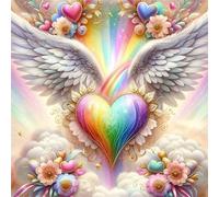 Puzzle 80 Pezzi,Angelo del cuore arcobaleno puzzle per adulti Giochi Educativi,Puzzles Artistico Adatto a Tutta la Famiglia(28 x 28 cm)