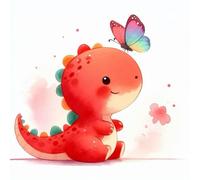 Puzzle 80 Pezzi Dinosauro Cartoni Animati Farfalla, Decompressivo Intellettuale Educativo Divertente Gioco Puzzle Difficile Puzzles per Adulti 80 Pezzi 28x28 cm