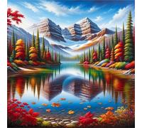 Puzzle 80 Pezzi,Paesaggio del lago di montagna puzzle per adulti Giochi Educativi,Puzzles Artistico Adatto a Tutta la Famiglia(28 x 28 cm)