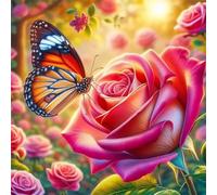 Puzzle 80 Pezzi per Adulti Fiori Rosa Farfalla Puzzle impossibile Gioco Antistress Sfida Difficile Puzzles per Adulti 80 Pezzi 28x28 cm