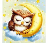 Puzzle 80 Pezzi per Adulti Gufo Cartoni Animati Sulla Luna Puzzle impossibile Gioco Antistress Sfida Difficile Puzzles per Adulti 80 Pezzi 28x28 cm