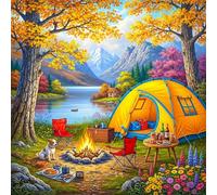 Puzzle 80 Pezzi,Scenario per picnic nel bosco puzzle per adulti Giochi Educativi,Puzzles Artistico Adatto a Tutta la Famiglia(28 x 28 cm)
