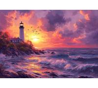 Puzzle 80 Pieces Onde del faro Puzzle Impossibili Arte Giocattolo Intellettuale Adatto per Adulti O Bambini Sopra I 14 Anni, Calma La Tua Mente Riduce Lo Stress Di Lavoro Idea Regalo Uomo E Donna A-0