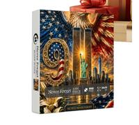 Puzzle 9/11 - Giochi da tavolo con bandiere in legno | Puzzle da 1000 pezzi come decorazione da tavolo in casa, per casa, soggiorno, camera da letto, bagno, ufficio, aula