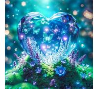 Puzzle 90 Pezzi,Farfalla a forma di cuore di cristallo puzzle per adulti Giochi Educativi,Puzzles Artistico Adatto a Tutta la Famiglia(30 x 30 cm)