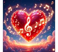 Puzzle 90 Pezzi,Musica Cuore Rosso puzzle per adulti Giochi Educativi,Puzzles Artistico Adatto a Tutta la Famiglia(30 x 30 cm)