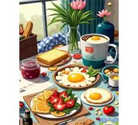 Puzzle 90 Pezzi per Adulti Cibo dei cartoni animati Colazione, Intrattenimento Creativo, puzzle Divertenti Uomo e Donna, Gioco Giocattolo per la Famiglia, Colorato impegnativo per adulti
