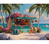 Puzzle 90 Pezzi per Adulti e Ragazzi, puzzle Classico 90 pezzi Fai Da Te Bar sulla spiaggia colorato, Intrattenimento Creativo Puzzles Difficili, Idea Regalo Uomo e Donna 25x20cm