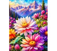 Puzzle 90 Pezzi per Adulti e Ragazzi, puzzle Classico 90 pezzi Fai Da Te Fiorire Fiori di Montagna, Intrattenimento Creativo Puzzles Difficili, Idea Regalo Uomo e Donna 25x20cm