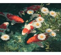 Puzzle 90 Pezzi per Adulti Koi Pond Margherita, Intrattenimento Creativo, Divertimento, puzzle 90 pezzi Arte, Idea Regalo per Amore e Amico