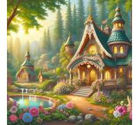 Puzzle 90 Pezzi Stagno casa delle fiabe, Impossible puzzle Per Adulti 90 pezzi, DIY Puzzles Colorato 30x30cm, Rompicapo adulti E Ragazzi, Gioco Giocattolo per la Famiglia