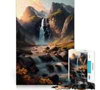 Puzzle a 1000 pezzi con cascata nella foresta,gioco creativo per sviluppare le capacità cognitive Componenti robusti e facili da tagliare,ideale da portare in viaggio Gioco per allenare la mente