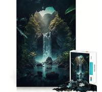 Puzzle a 1000 pezzi con cascata nella foresta,gioco creativo per sviluppare le capacità cognitive Componenti robusti e facili da tagliare,ideale da portare in viaggio Gioco per allenare la mente