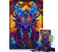 Puzzle a 1000 pezzi con drago in vetro colorato per adulti, gioco di logica e relax, taglio preciso, regalo prezioso 50x75cm