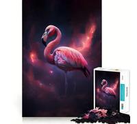 Puzzle a 1000 pezzi con fenicotteri spaziali per ragazzi, gioco di logica fine, facile da usare, bordi precisi, regalo per le festività (38x26cm)