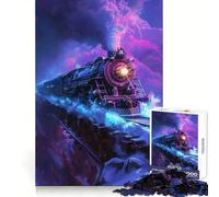 Puzzle a 1000 pezzi con locomotiva retrò per ragazzi, ideale per rafforzare la memoria, per un divertimento rilassante e per creare la lista dei desideri di Babbo Natale (38x52cm)