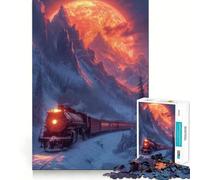 Puzzle a 1000 pezzi con locomotiva retrò per ragazzi, ideale per rafforzare la memoria, rilassarsi e divertirsi Bordi lisci Lista dei desideri di Babbo Natale (38x26cm)